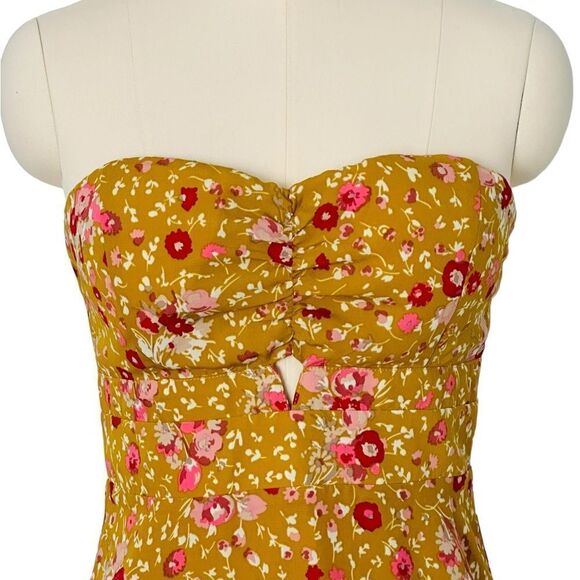 Lulu's Yellow Floral Midi Dress - Picture 4 of 8